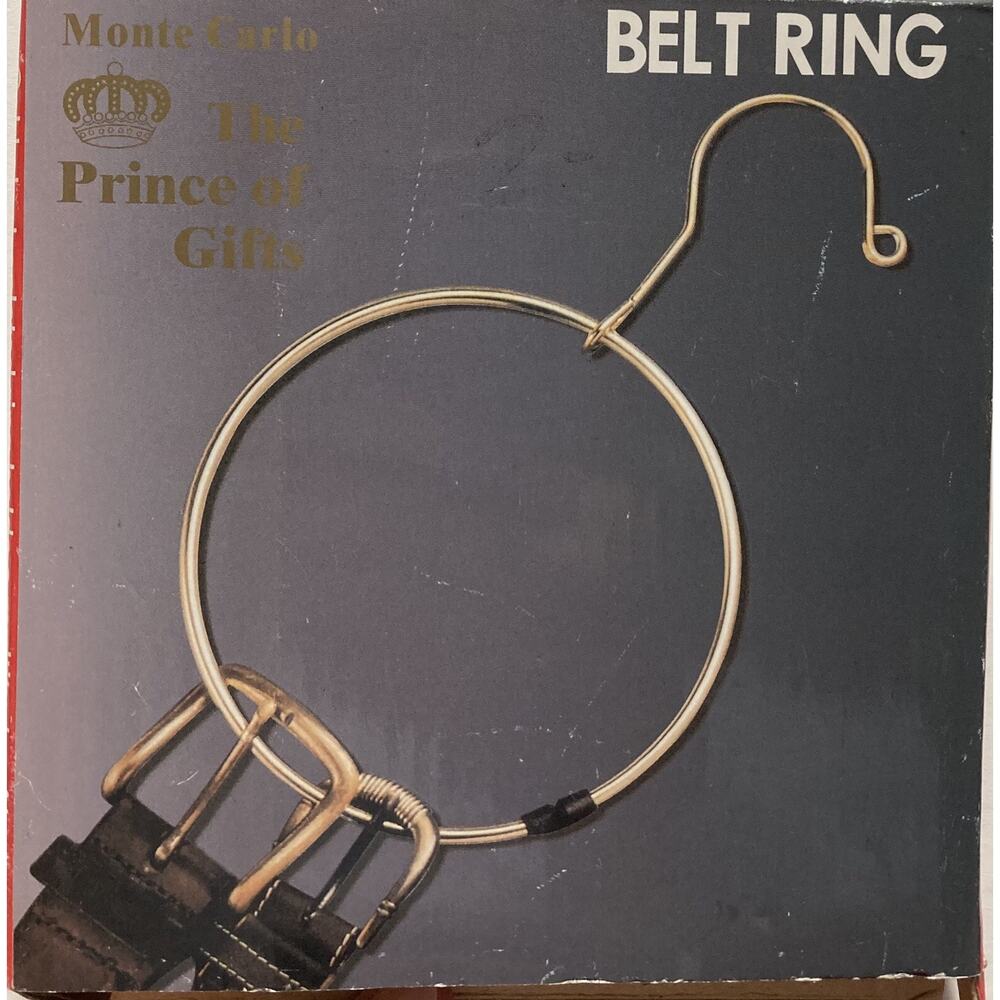Vtg Mens Gold Electroplated Belt Ring for Closet Monte Carlo Prince of Gifts NOB